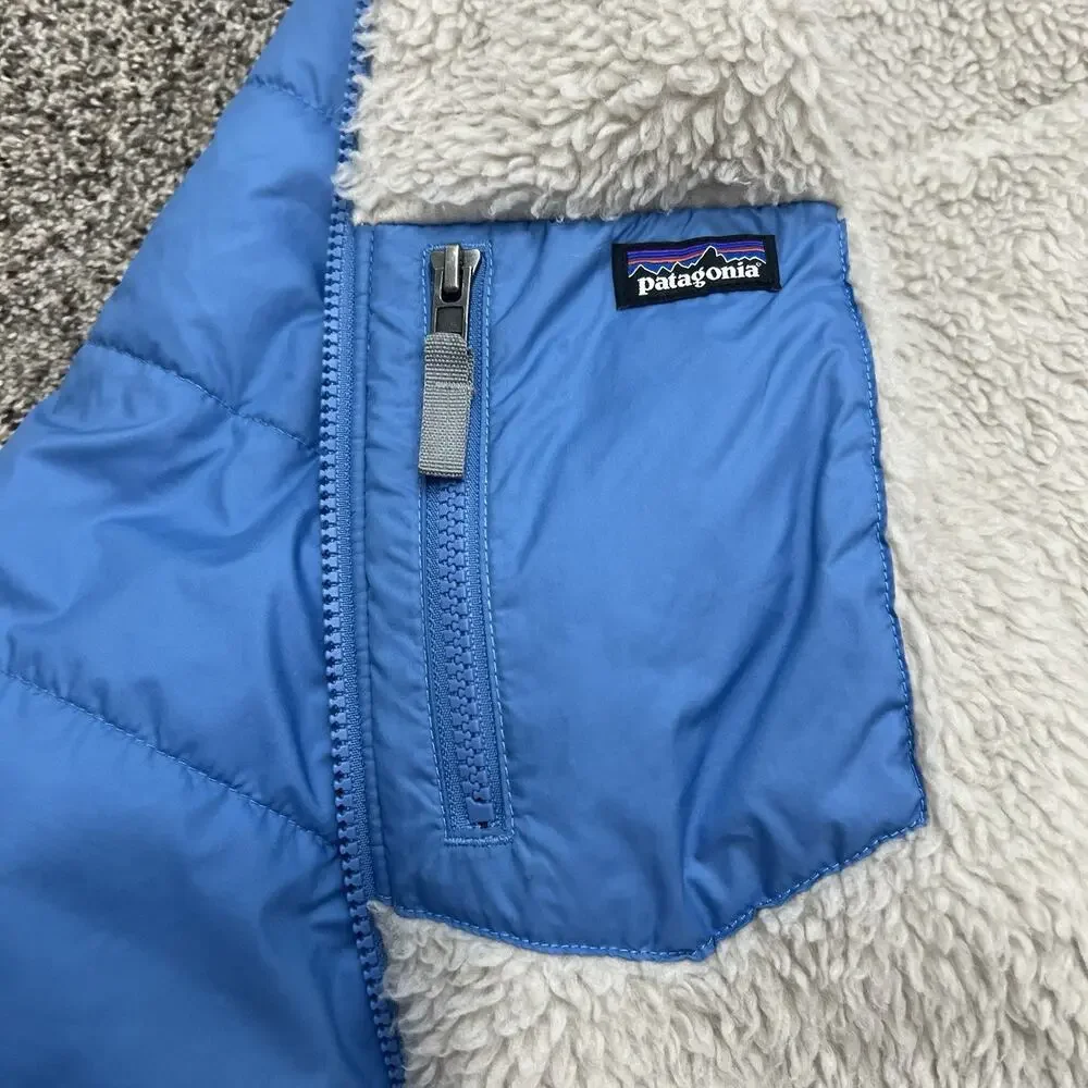 Patagonia Reversible Ready Freddy Insulated Hoody Kids XL 14 Blue Jacket Winter